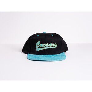 Vintage Caesars Las Vegas Embroidered Snapback Hat Suede Bill